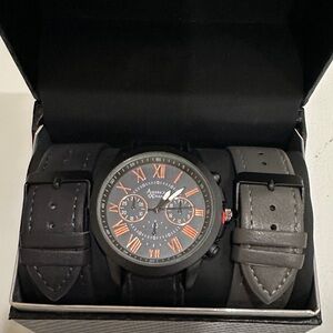 Black and Gray Men's Watch Set